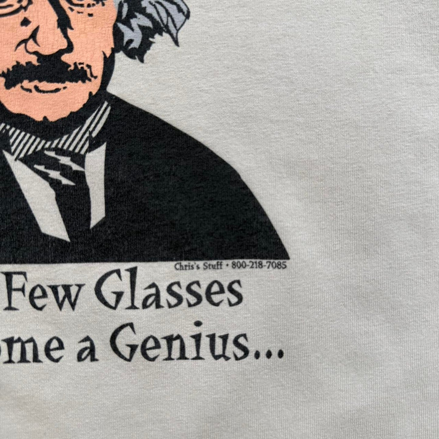 Vintage Albert Winestein Wine Drinking Humor T-Shirt - Large