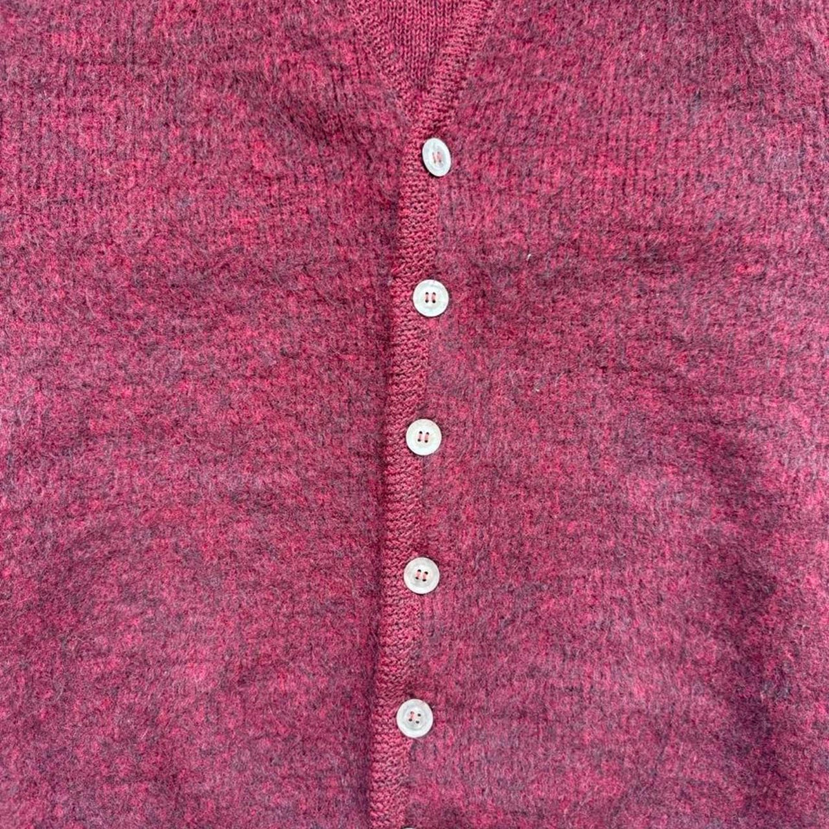 Vintage Towncraft Mohair Burgundy Black Blend Cardigan - Large