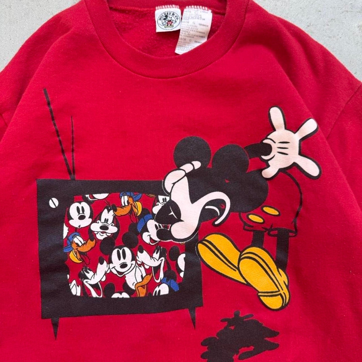 Vintage 90s Mickey Mouse TV Disney Crewneck - Kids Large 14/16