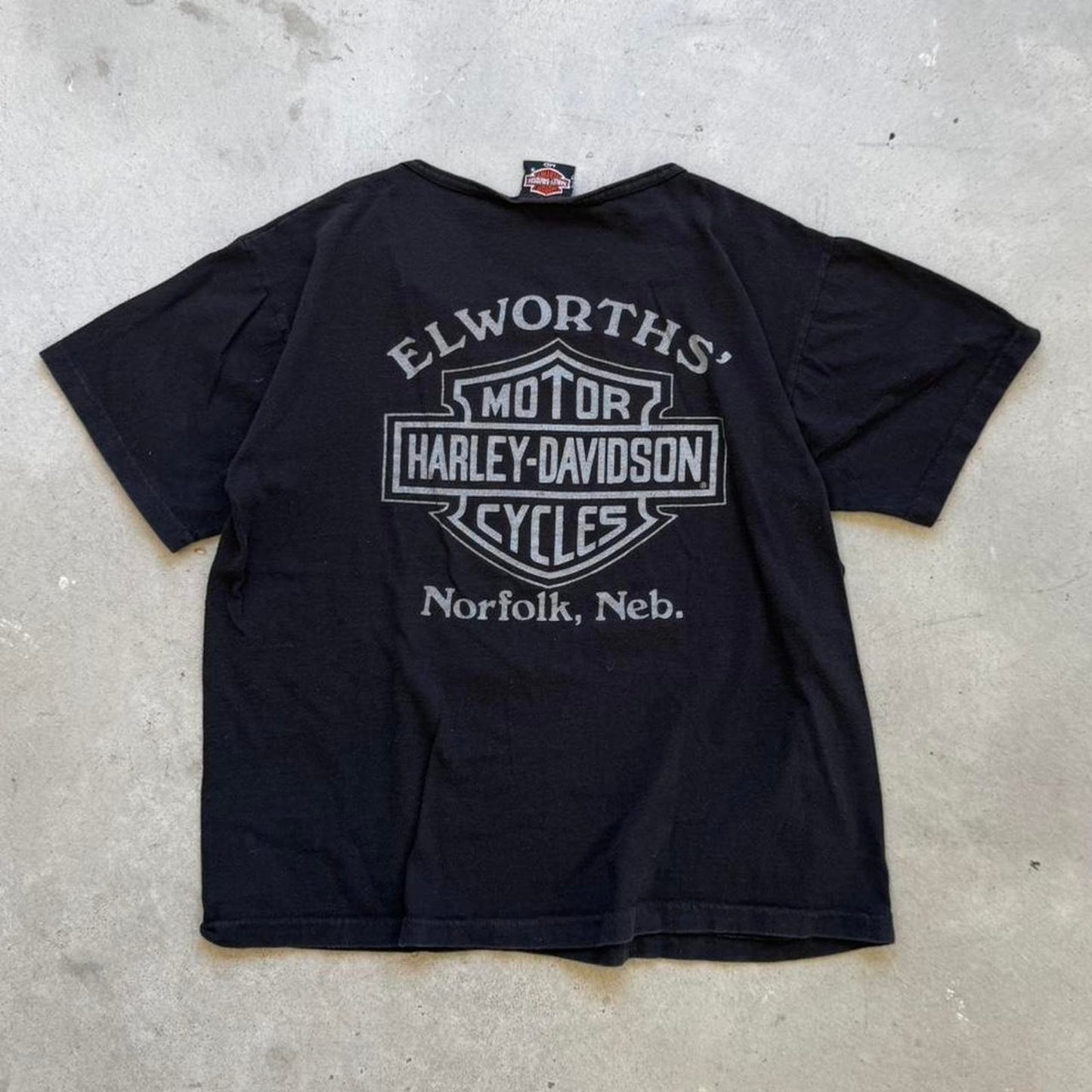 Vintage 90s Harley Davidson Motorcycles Crest Logo T-Shirt - Medium (W)