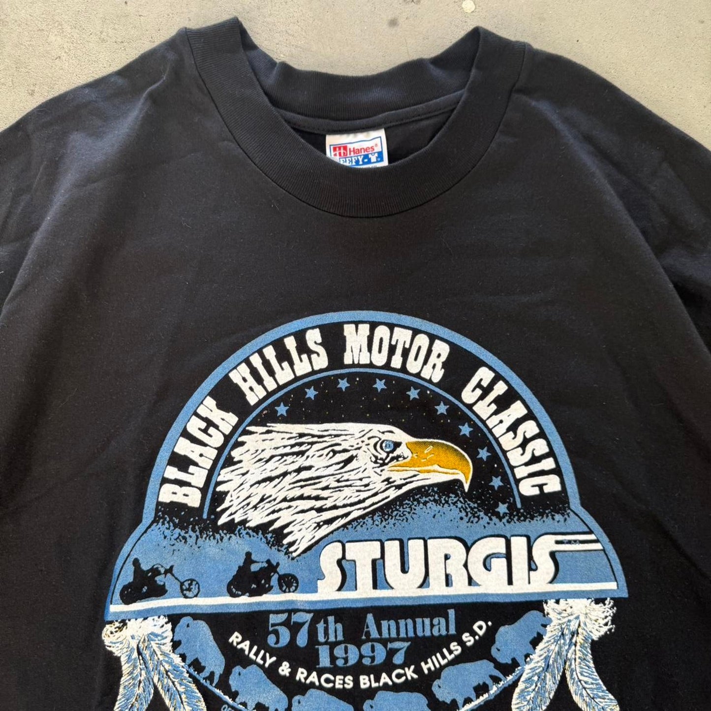 Vintage 1997 Sturgis Black Hills Rally Biker Motorcycle T-Shirt - XX-Large