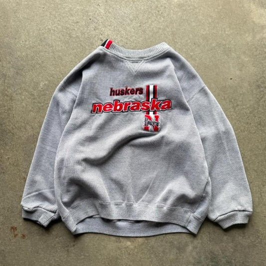 Vintage 90s Nebraska Huskers Logo Athletic Crewneck - Large