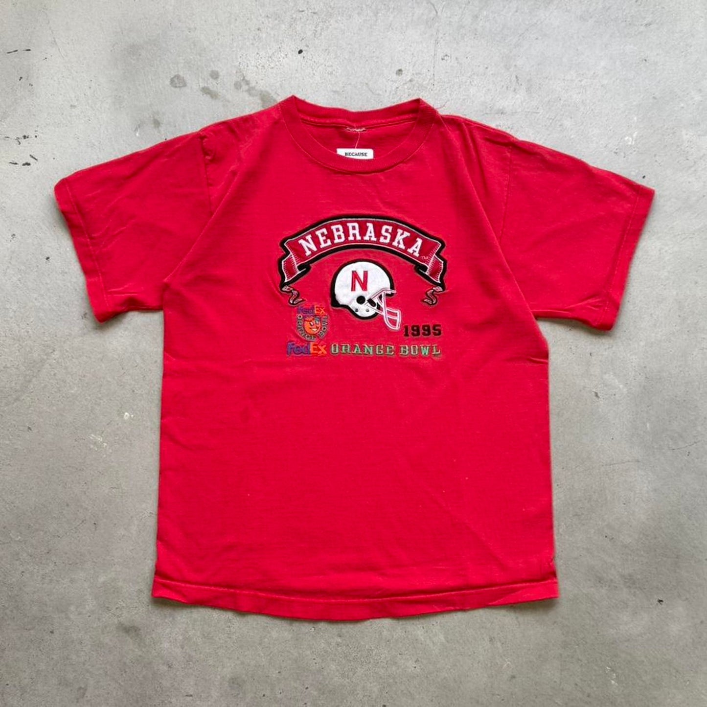 Vintage 1995 Nebraska Huskers FedEx Orange Bowl T-Shirt - Large