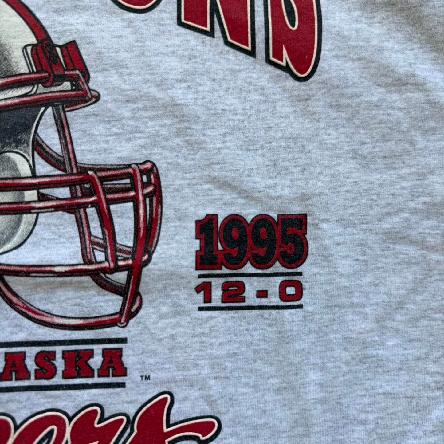 Vintage 1995 Nebraska Huskers National Champions Helmet T-Shirt - X-Large