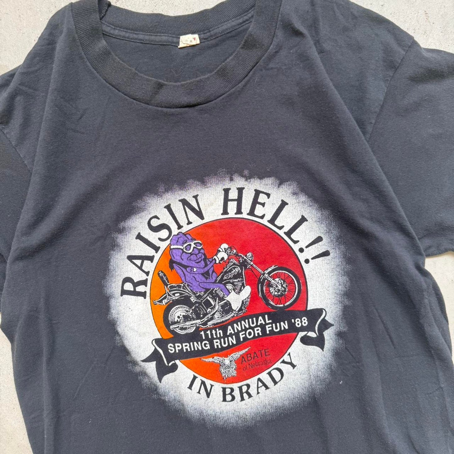 Vintage 1988 Raisin Hell Motorcycle Biker T-Shirt - Large