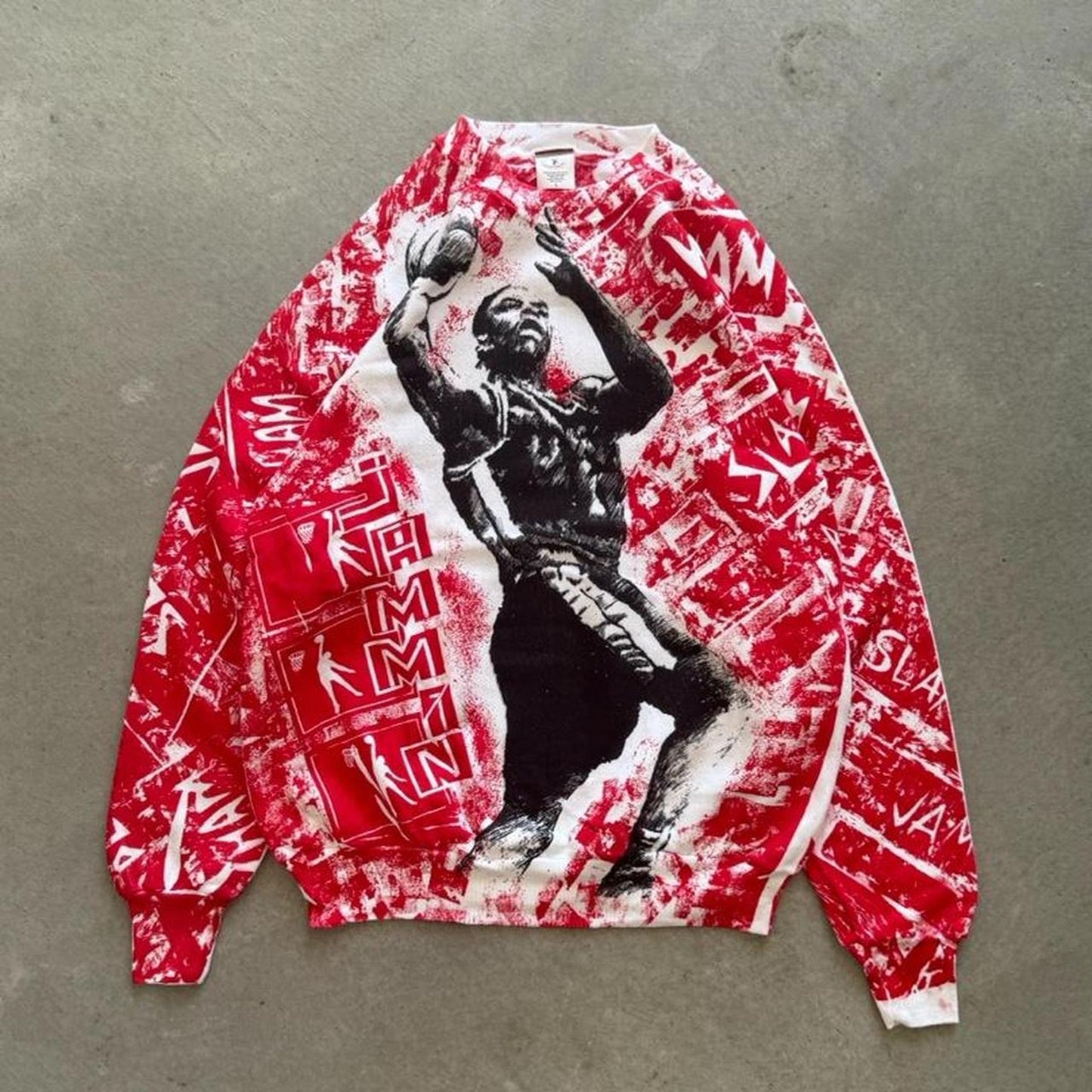 Vintage 90s Basketball Michael Jordan Bulls Style AOP Crewneck - X-Large
