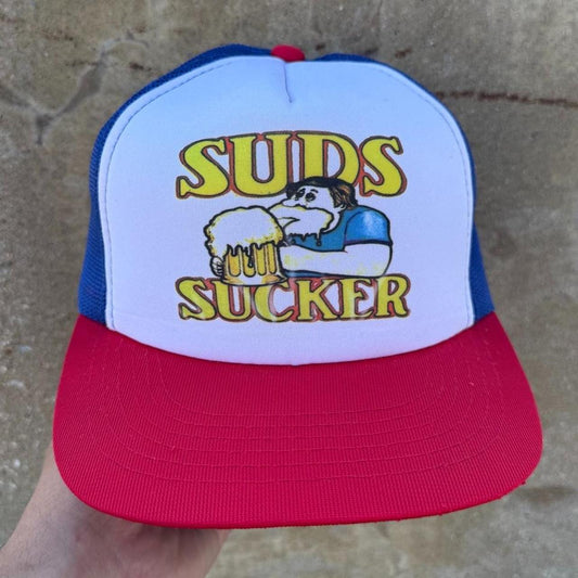 Vintage 80s Suds Sucker Beer Trucker Cap