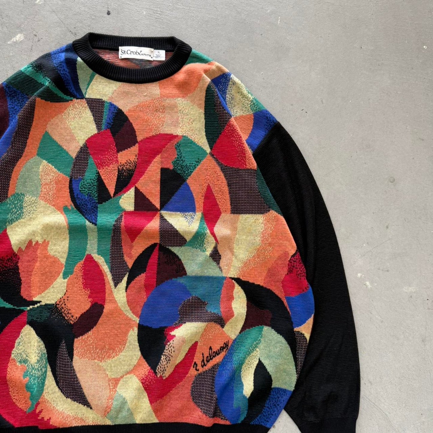 Vintage 90s St Croix Knits Funky Pattern Sweater - X-Large