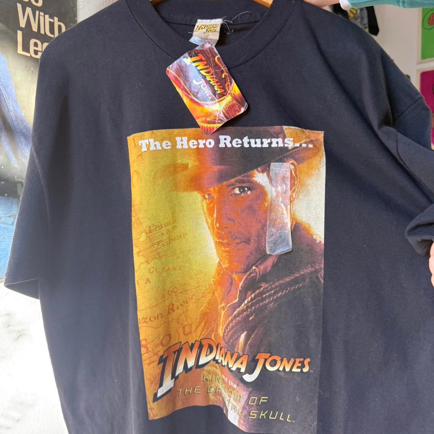 Vintage Y2K Indians Jones and The Crystal Skull Movie Promo T-Shirt - X-Large