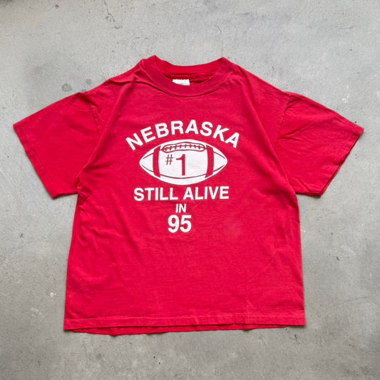 Vintage 1995 Nebraska Huskers Still Alive in 95 Football T-Shirt - Large
