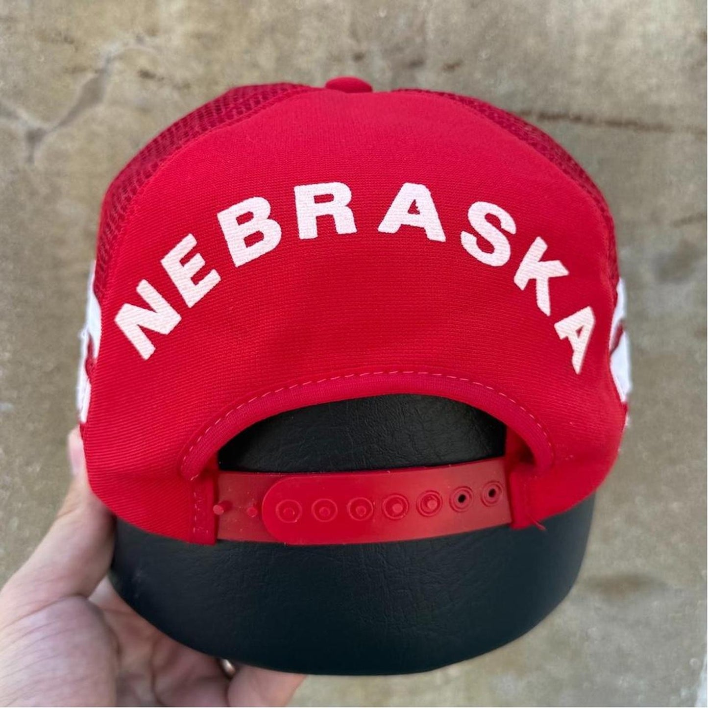 Vintage 80s Nebraska Power Huskers Three Stripe Trucker Snapback