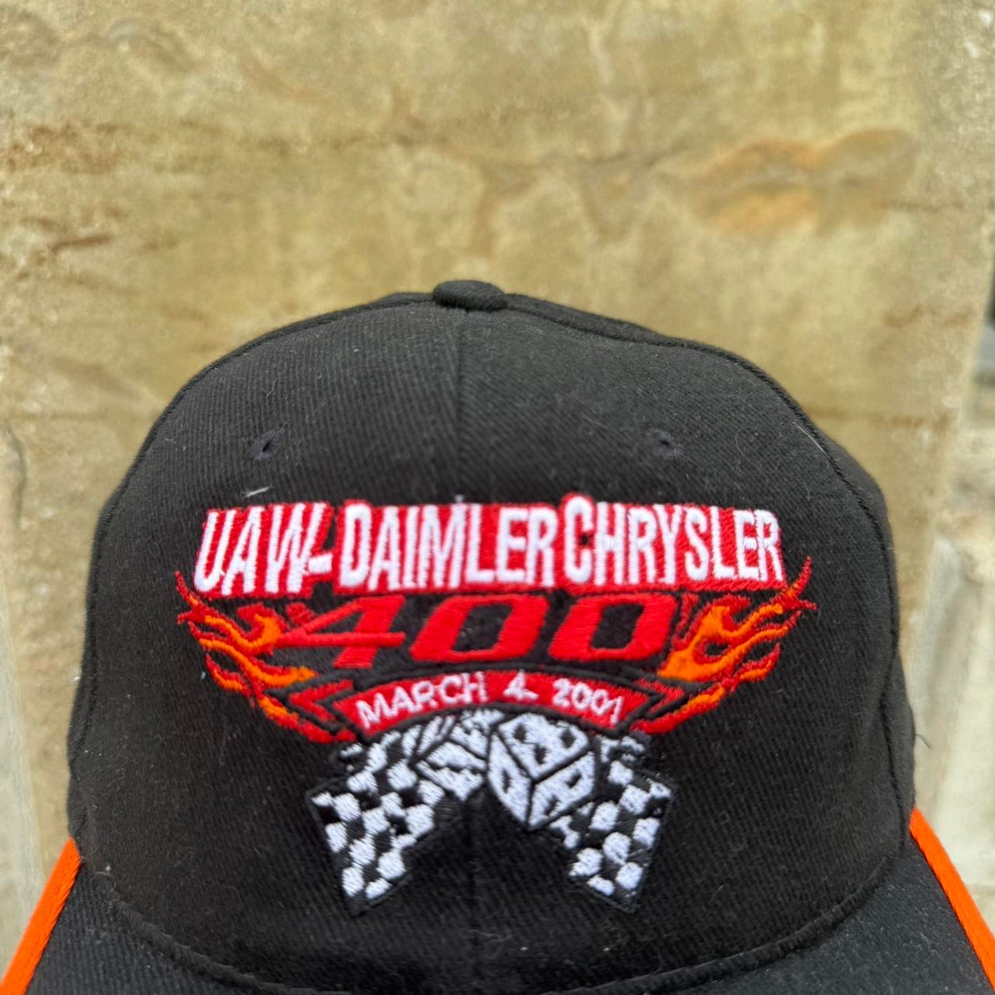Vintage UAW Daimler Chrysler 400 Racing NASCAR Flame Snapback