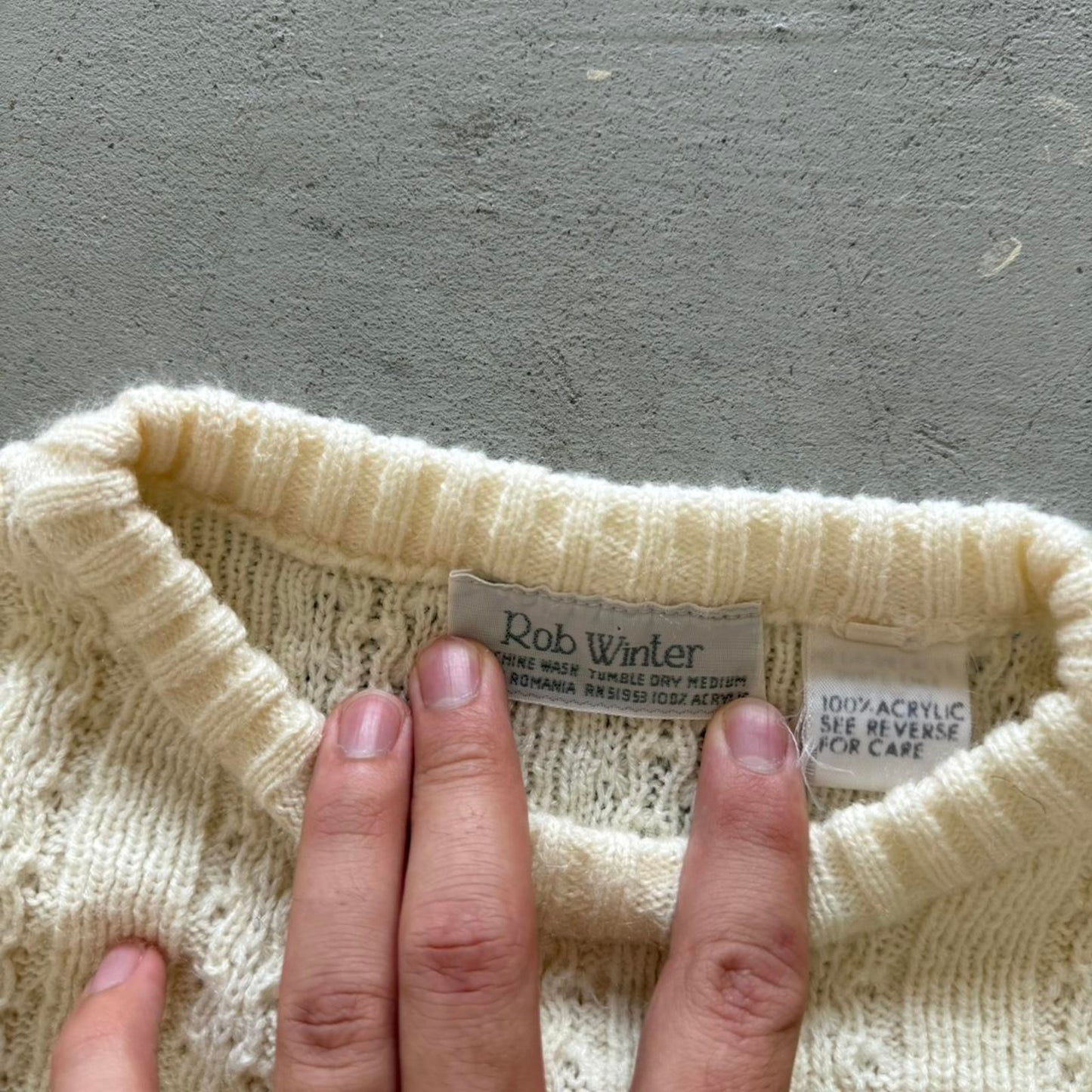 Vintage 80s Knit Snowflake Sweater - Medium