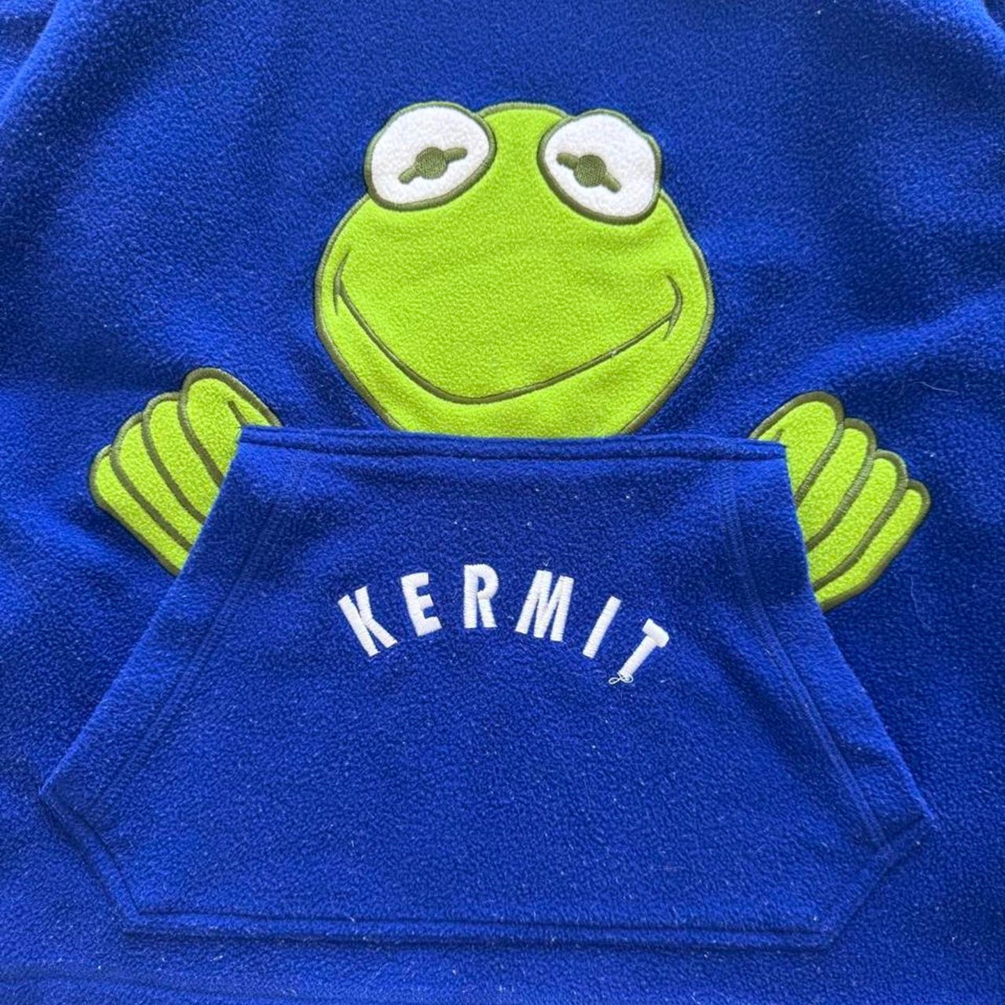 Vintage 90s Kermit the Frog Hoodie Fleece - Medium