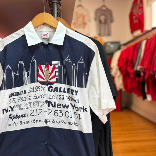 Vintage 80s Designer New York Art Gallery Shirt - Large