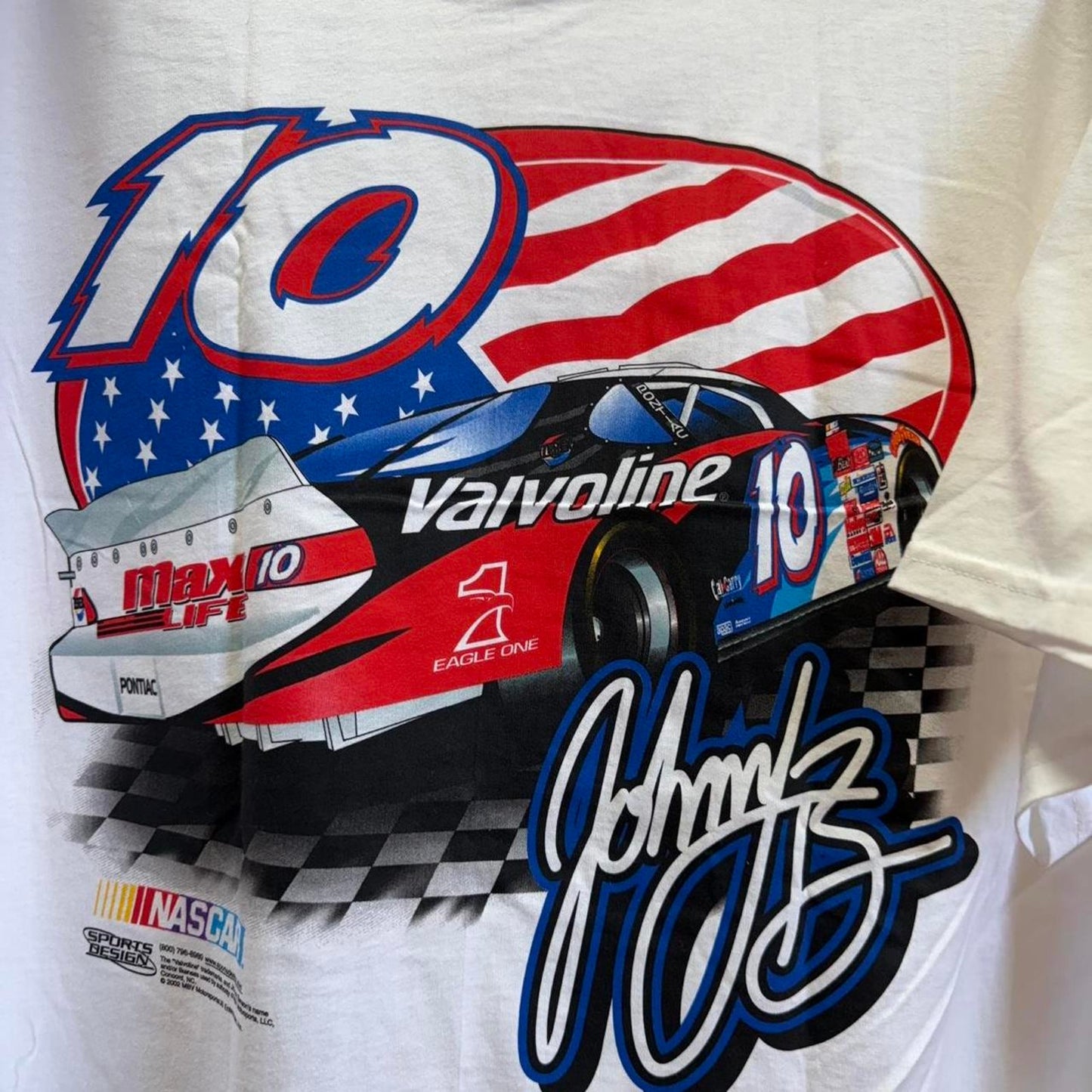 Vintage 90s Johnny Benson NASCAR Racing Racecar T-Shirt - X-Large