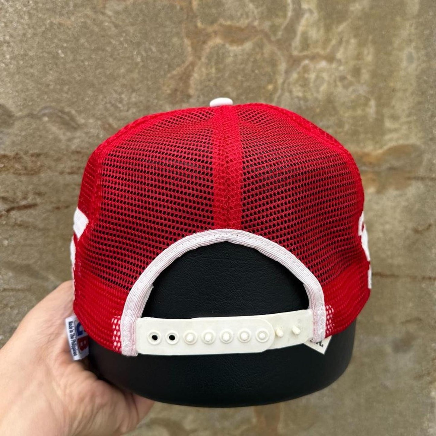 Vintage 80s Nebraska Huskers Three Stripe Trucker