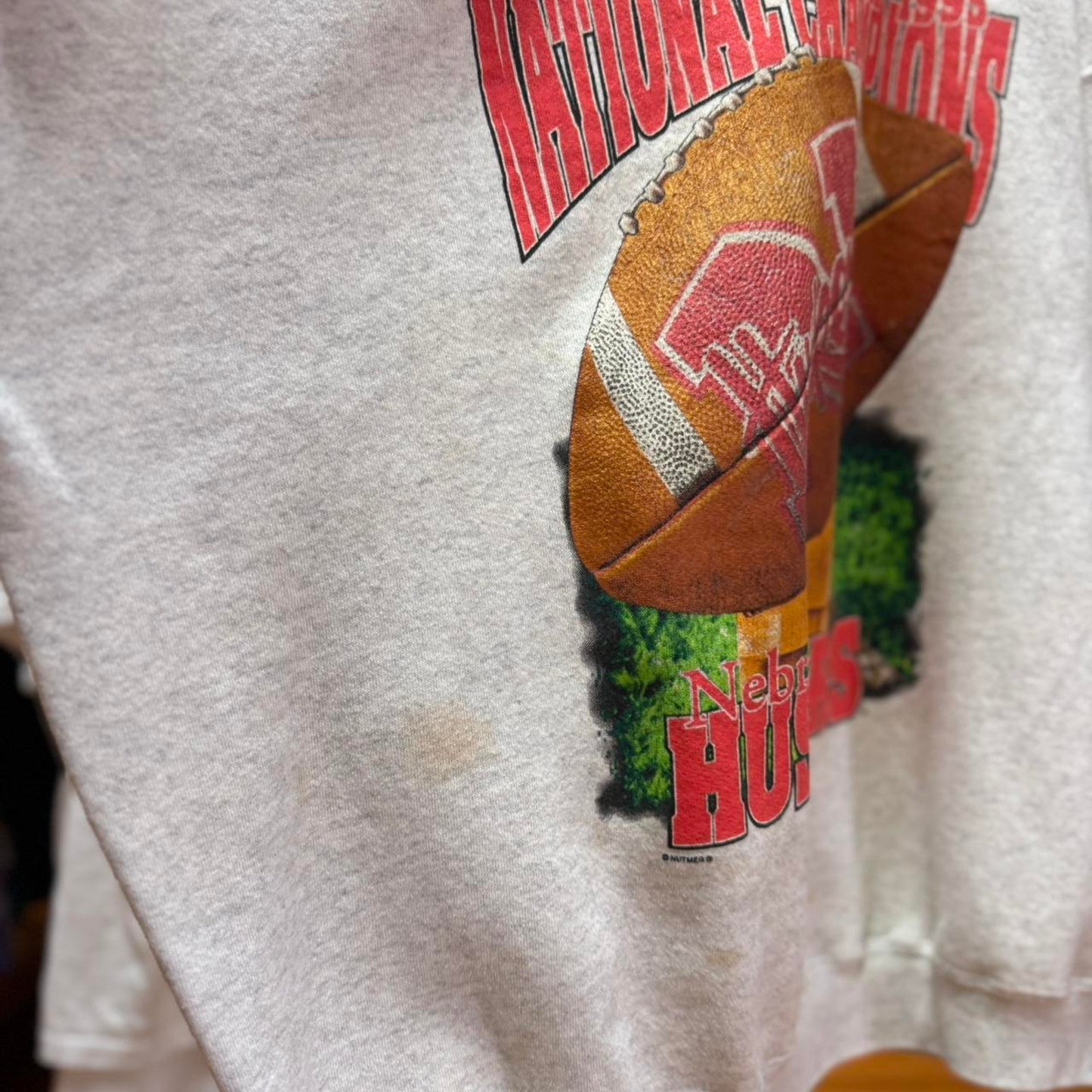 Vintage 90s Nebraska Huskers National Champs Football Crewneck - XX-Large