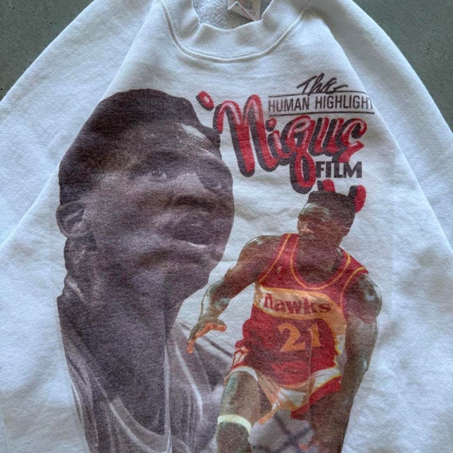 Vintage 80s Dominique Wilkins Atlanta Hawks Basketball Crewneck - Medium