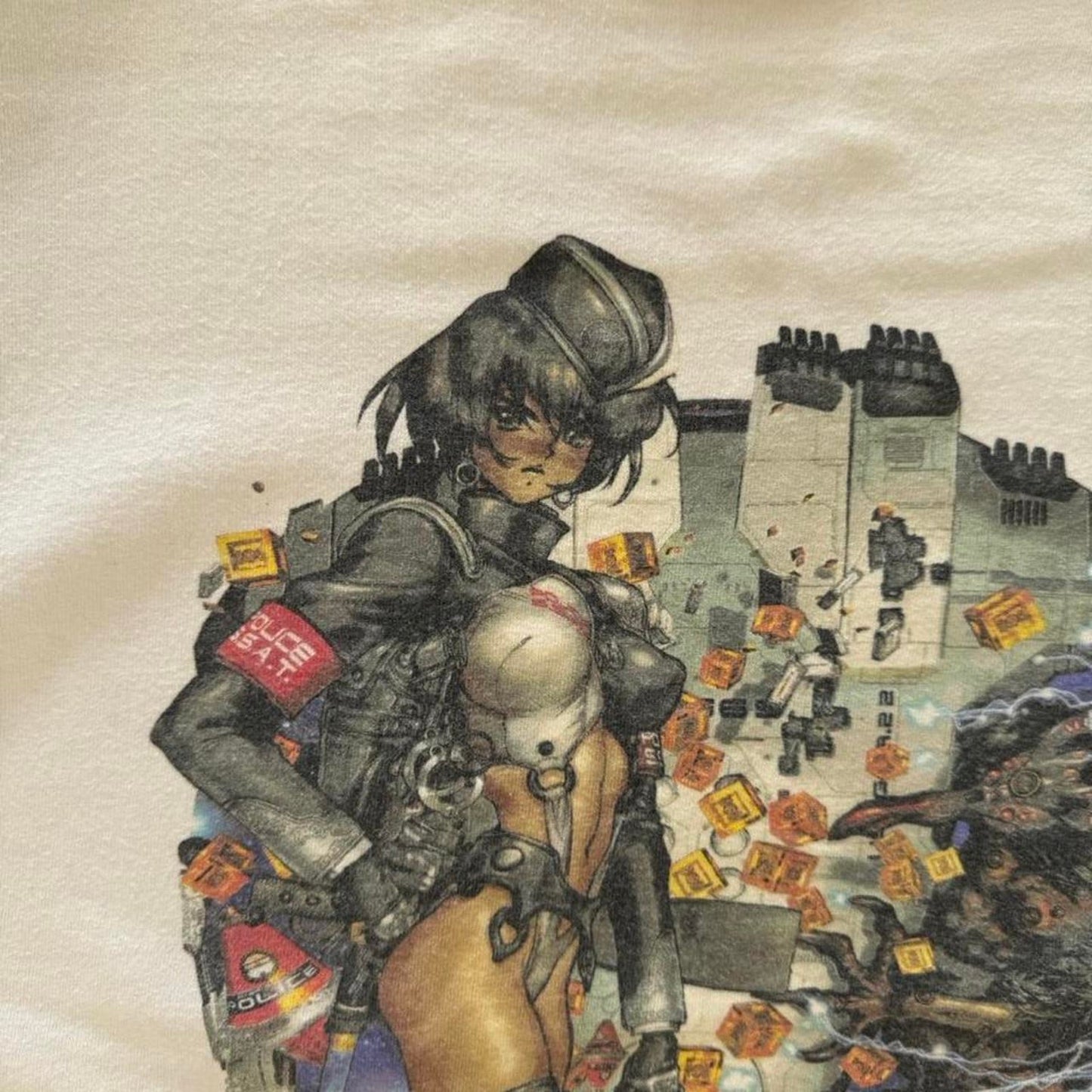 Vintage 90s Masamune Shirow Police Girl Anime Comic T-Shirt - X-Large