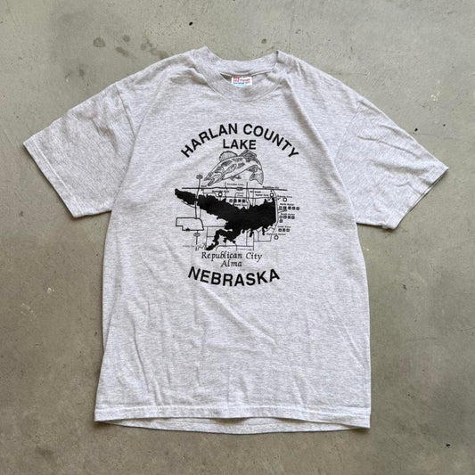 Vintage 90s Harlan County Lake Fishing Fish T-Shirt - Medium