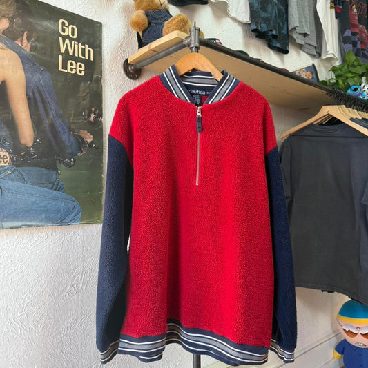 Vintage 90s Nautical Spell Out Fleece Jacket - X-Large