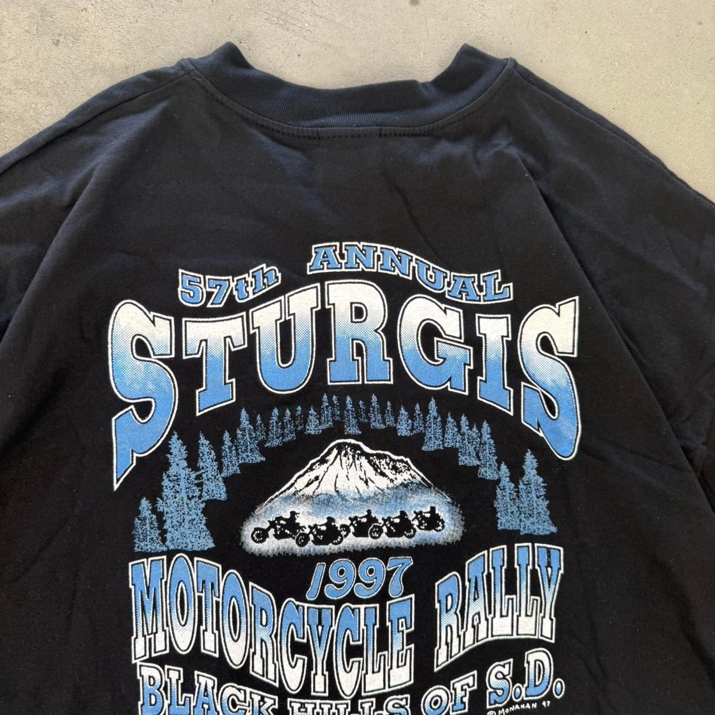 Vintage 1997 Sturgis Black Hills Rally Biker Motorcycle T-Shirt - XX-Large