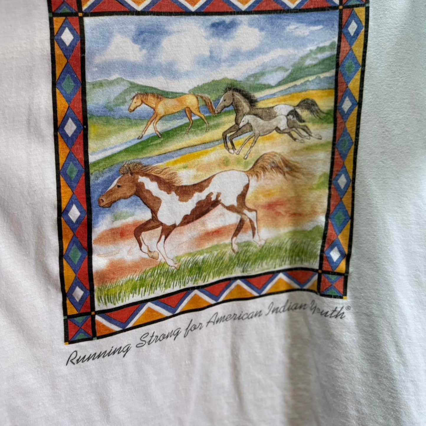Vintage 90s Native Design Horse Animal Nature T-Shirt