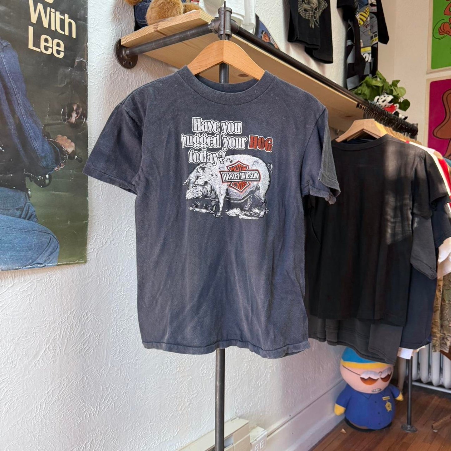 Vintage 80s 3D Emblem Have You Hugged Your Hog Today Stanley Desantis T-Shirt - Medium