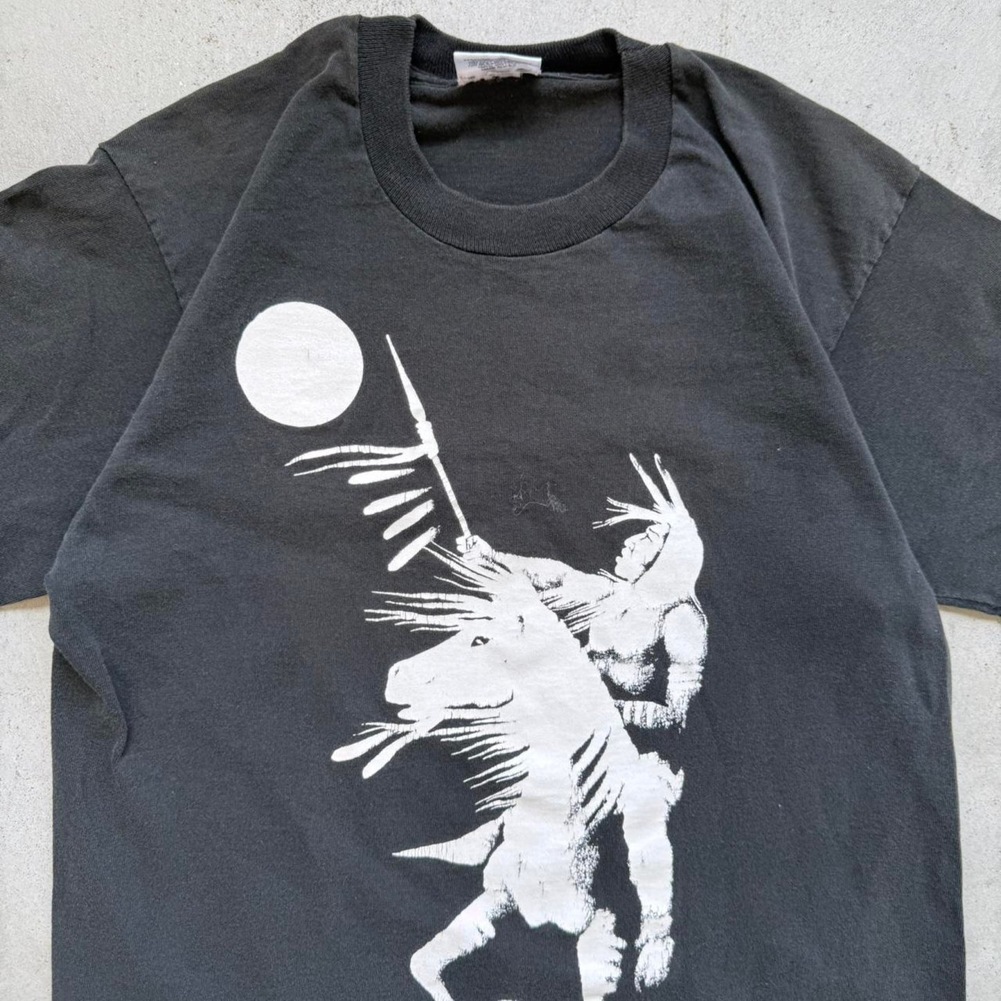 Vintage 80s Native American Horse Riding T-Shirt - Medium
