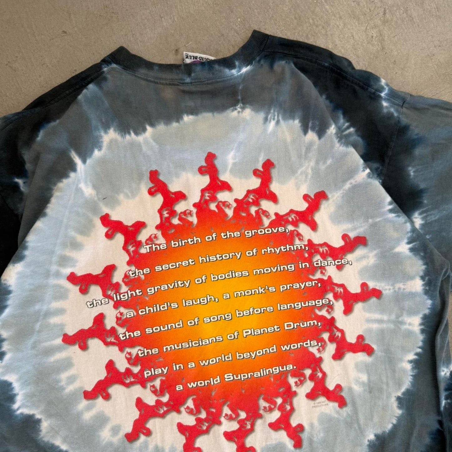 Vintage 90s Supralingua GD Liquid Blue Band T-Shirt - X-Large