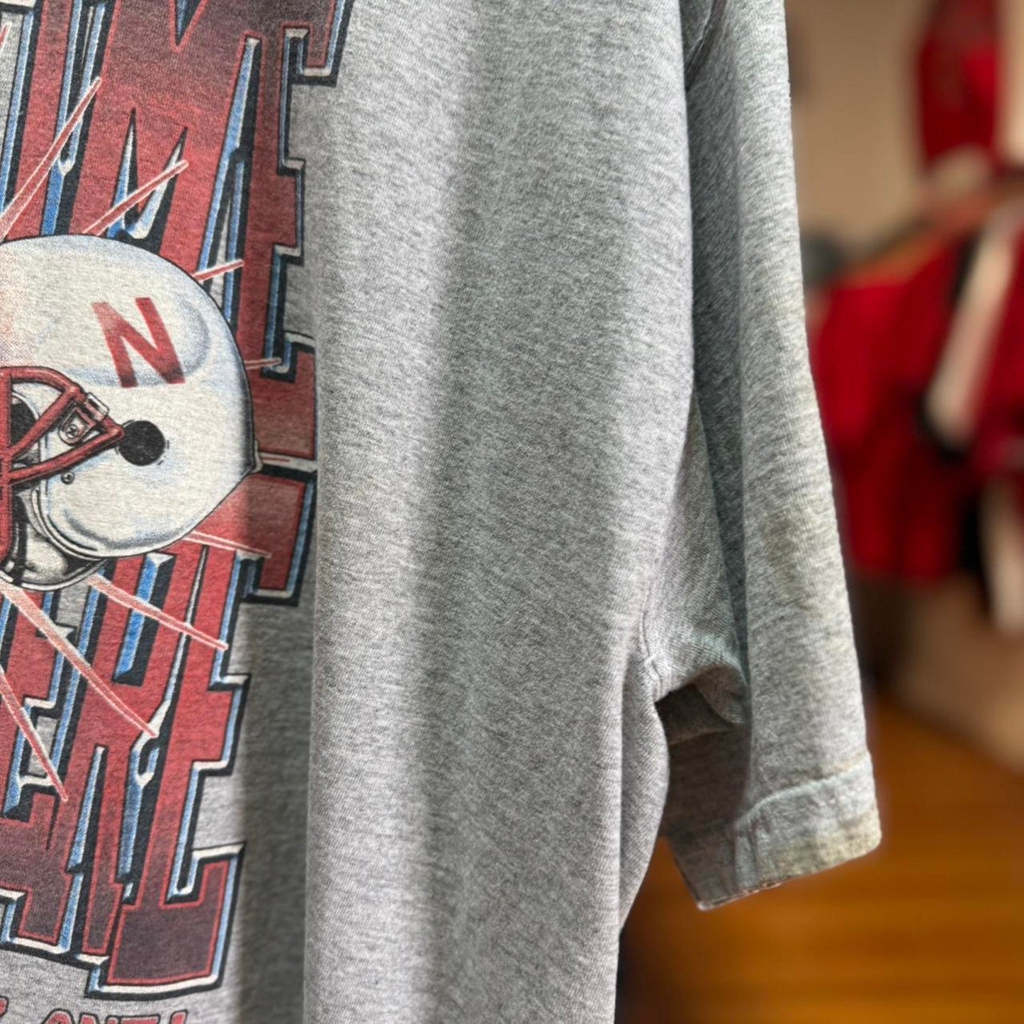 Vintage 90s Nebraska Huskers VS Michigan Helmet Football T-Shirt - X-Large