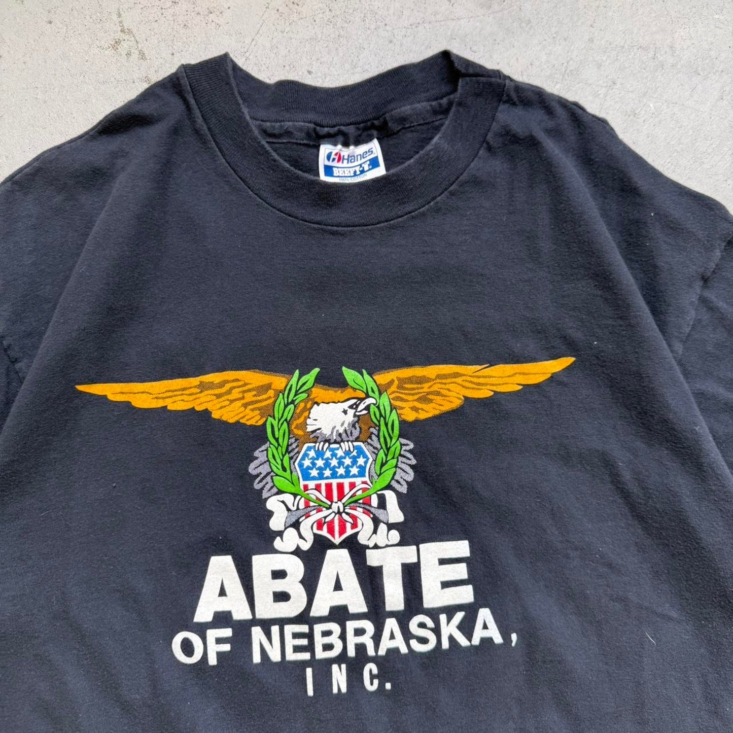Vintage 80s Abate of Nebraska Biker Motorcycle T-Shirt