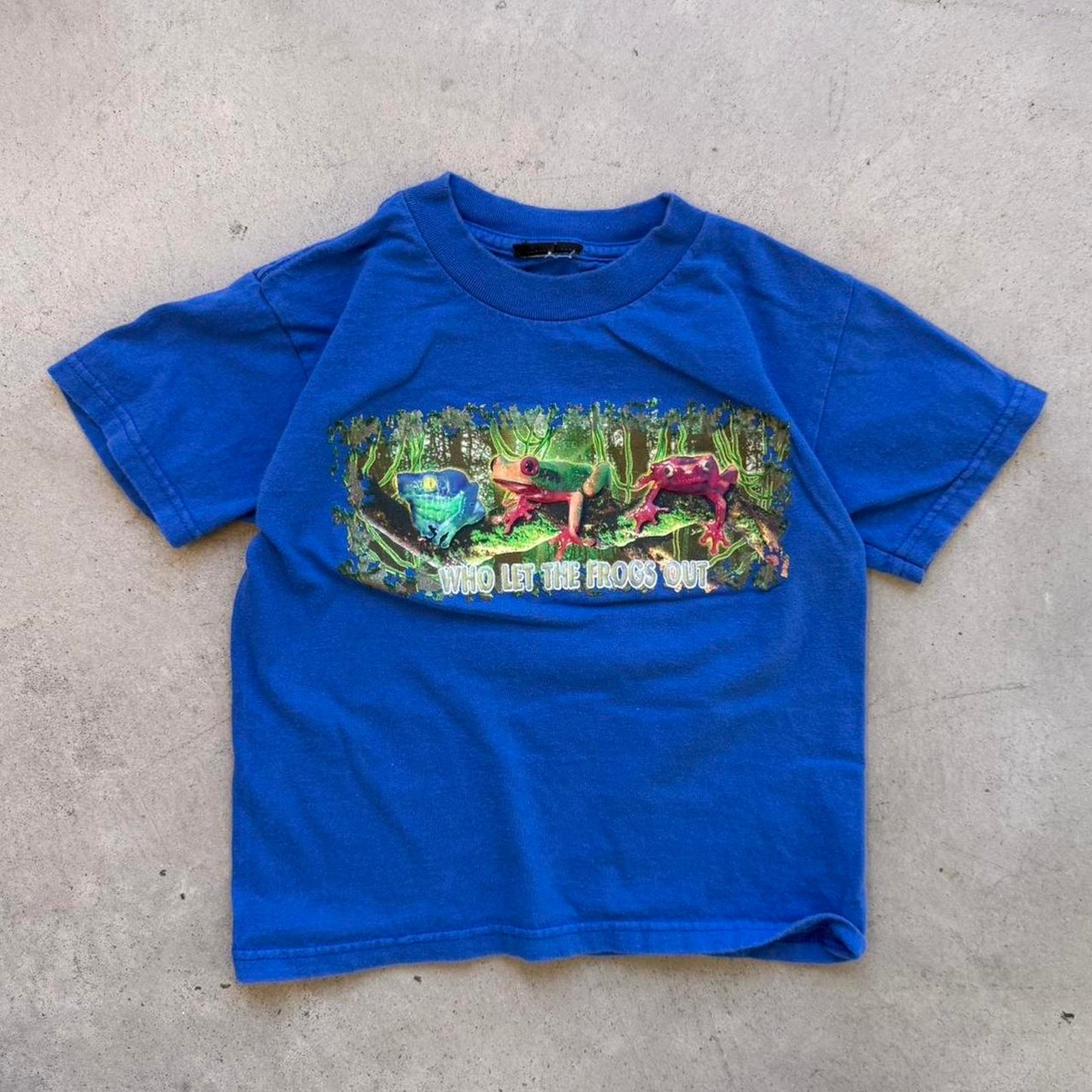 Vintage 90s Rainforest Frogs Animal T-Shirt - Kids Medium