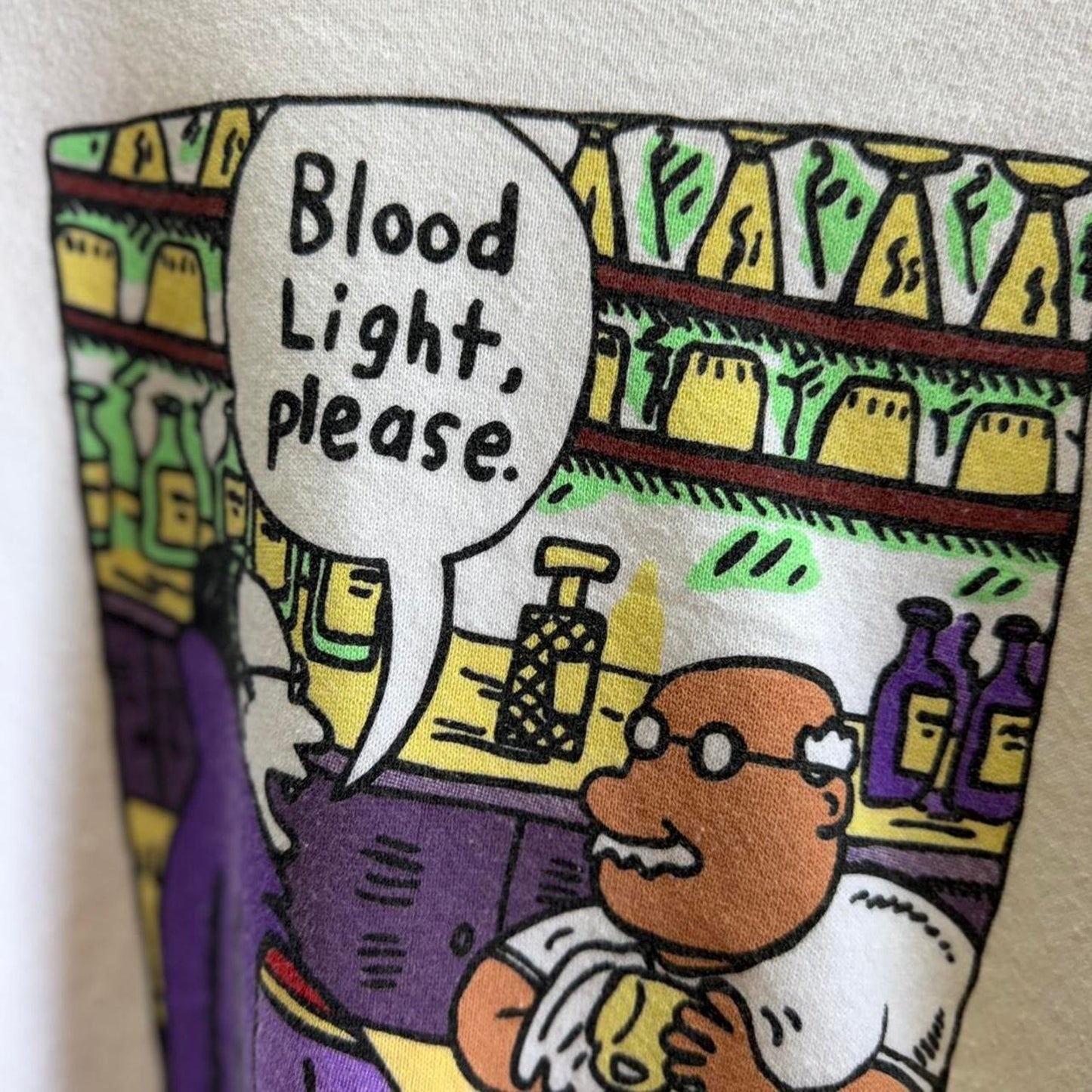 Vintage 90s Why Vampires Diet Cartoon Comic Crewneck