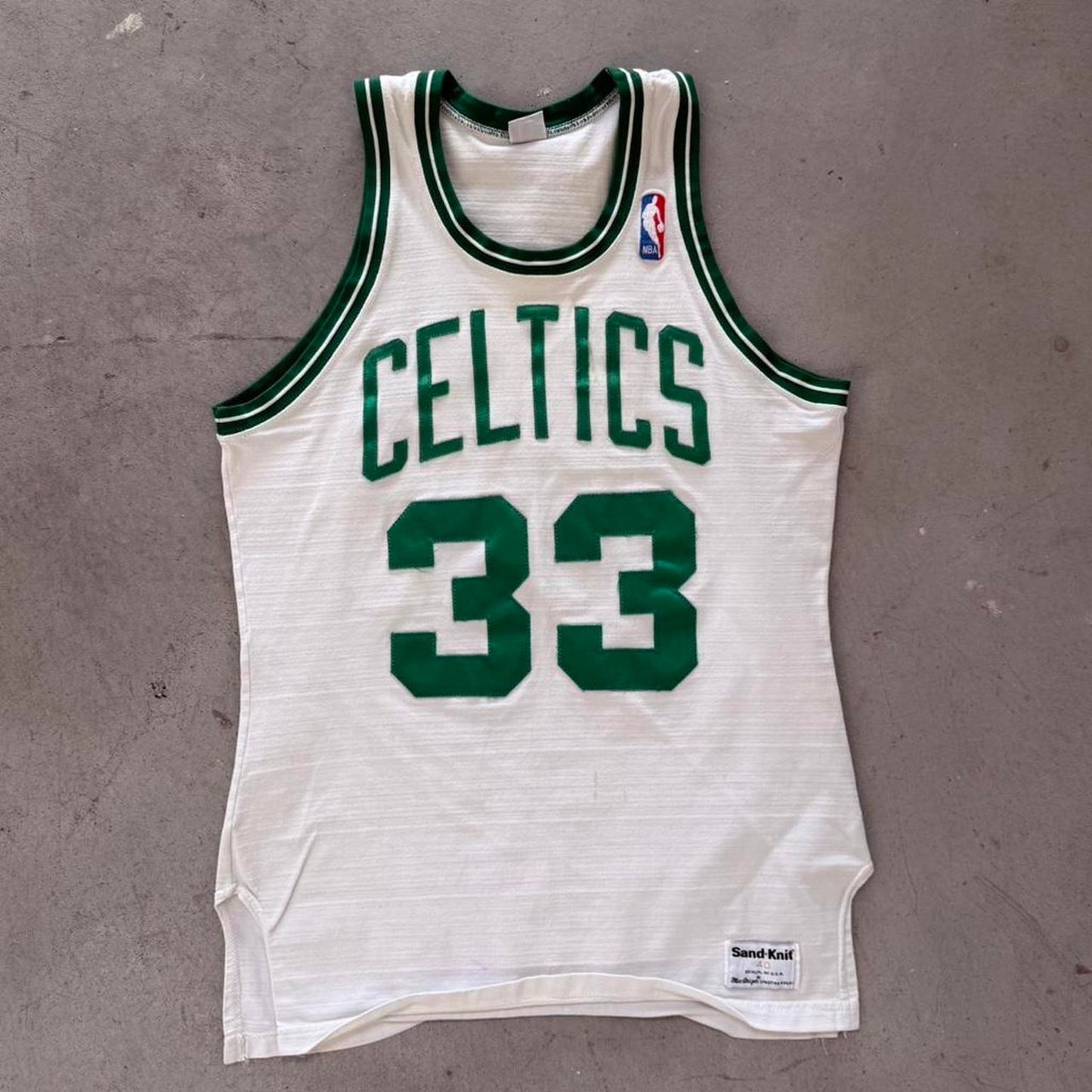 Vintage 80s Boston Celtics Larry Bird Sand Knit Jersey - Medium