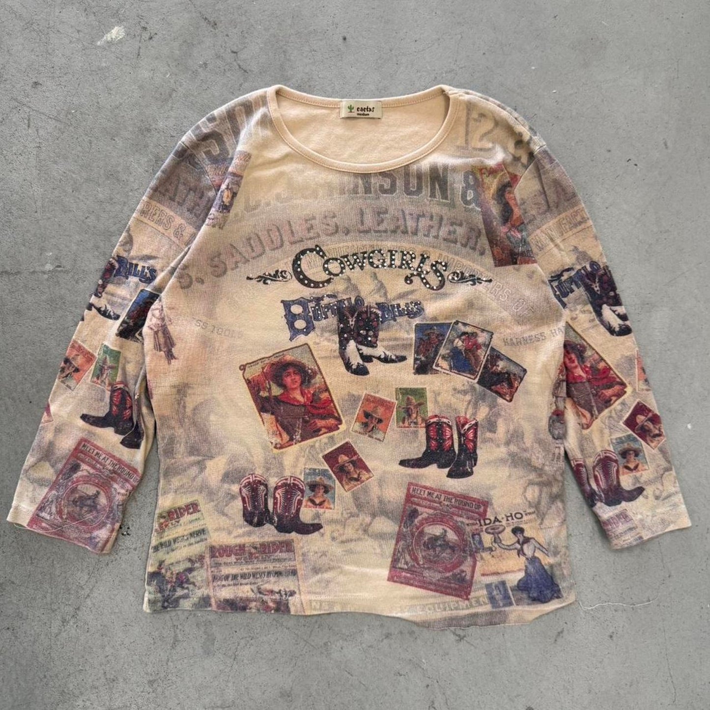 Vintage Cowgirls Western Gem Shirt - Medium (W)