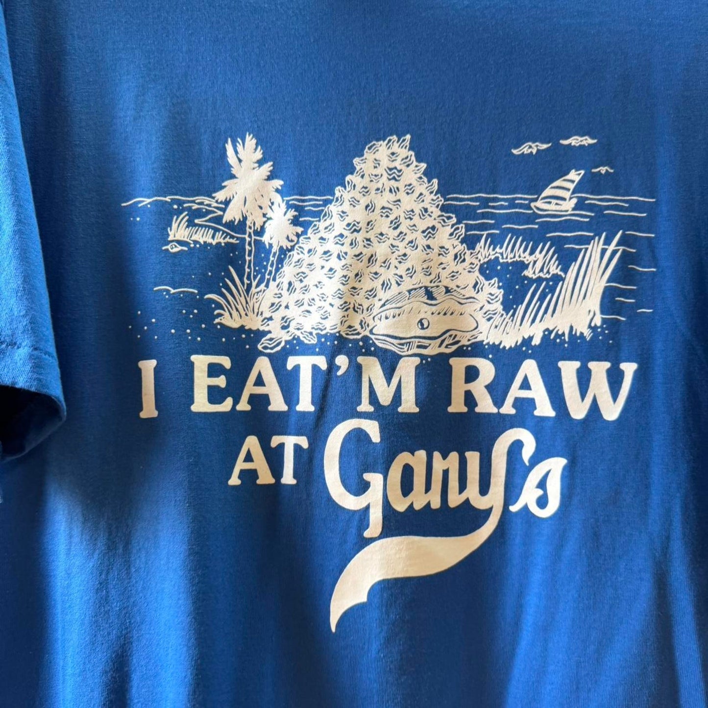 Vintage 90s I Eat Em Raw at Gary’s Oyster Bar T-Shirt - Large