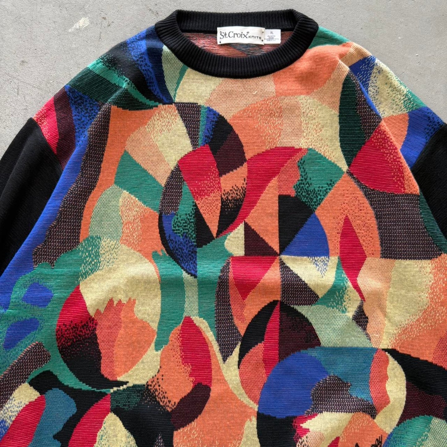 Vintage 90s St Croix Knits Funky Pattern Sweater - X-Large