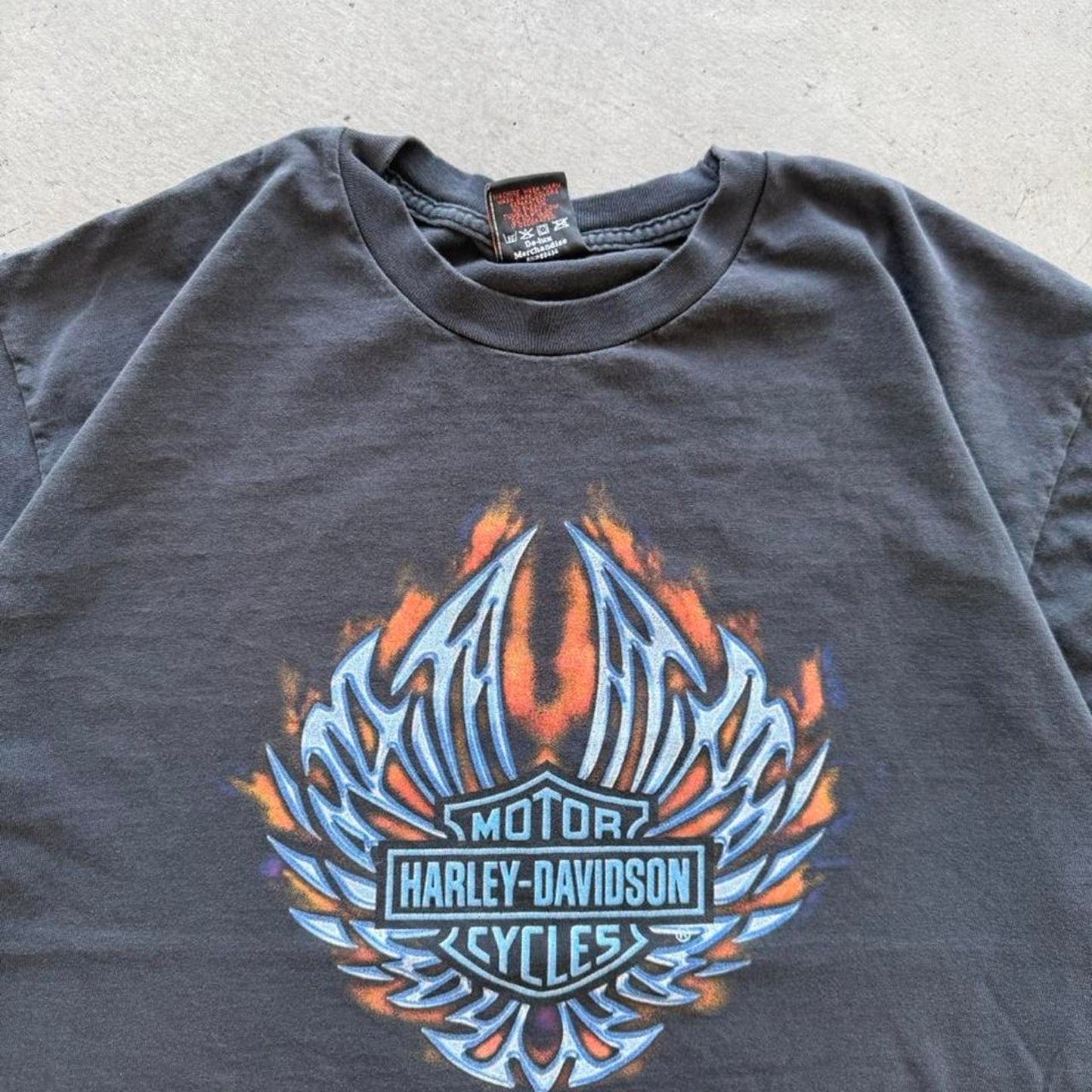 Vintage Harley Davidson Motorcycles Flame Fire T-Shirt - X-Large