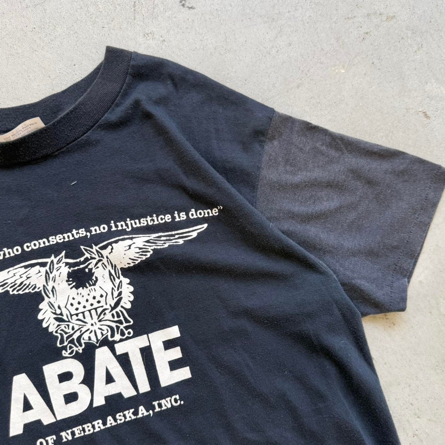 Vintage 80s Abate Nebraska Faded Biker T-Shirt - Large