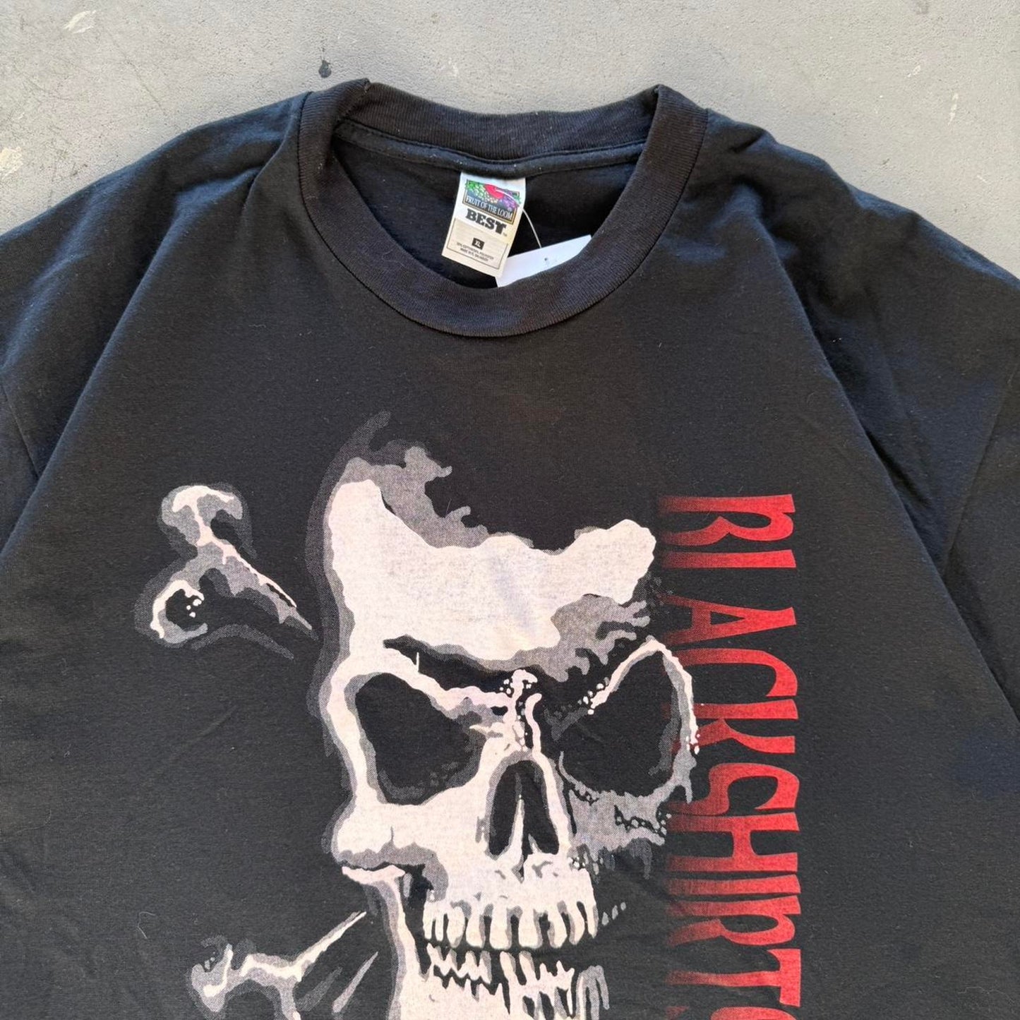 Vintage 90s Nebraska Huskers Blackshirts Skull and Crossbones T-Shirt - X-Large