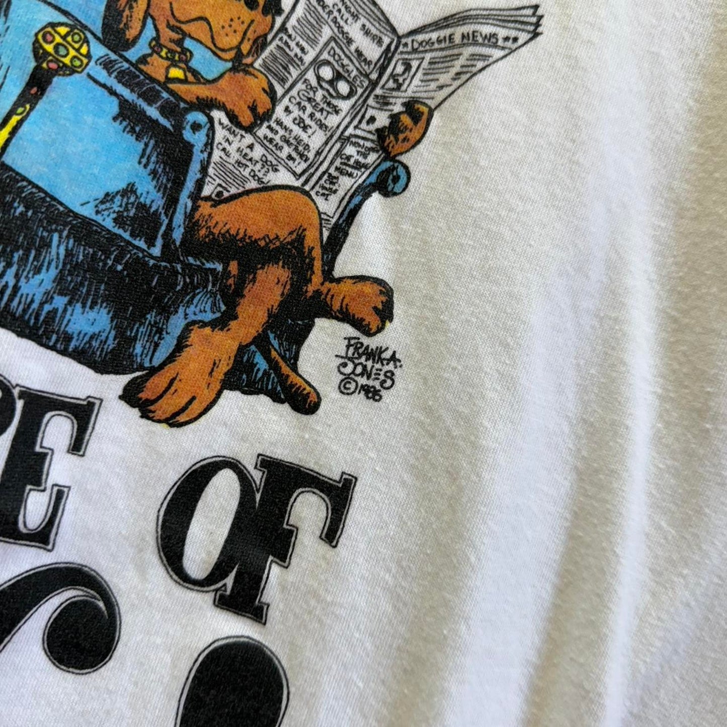 Vintage 80s Controlled by my Dog Animal Cartoon T-Shirt