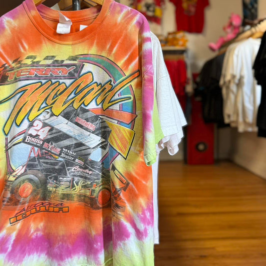 Vintage 90s NASCAR Racing Race Car Looney Tunes Tie Dye T-Shirt