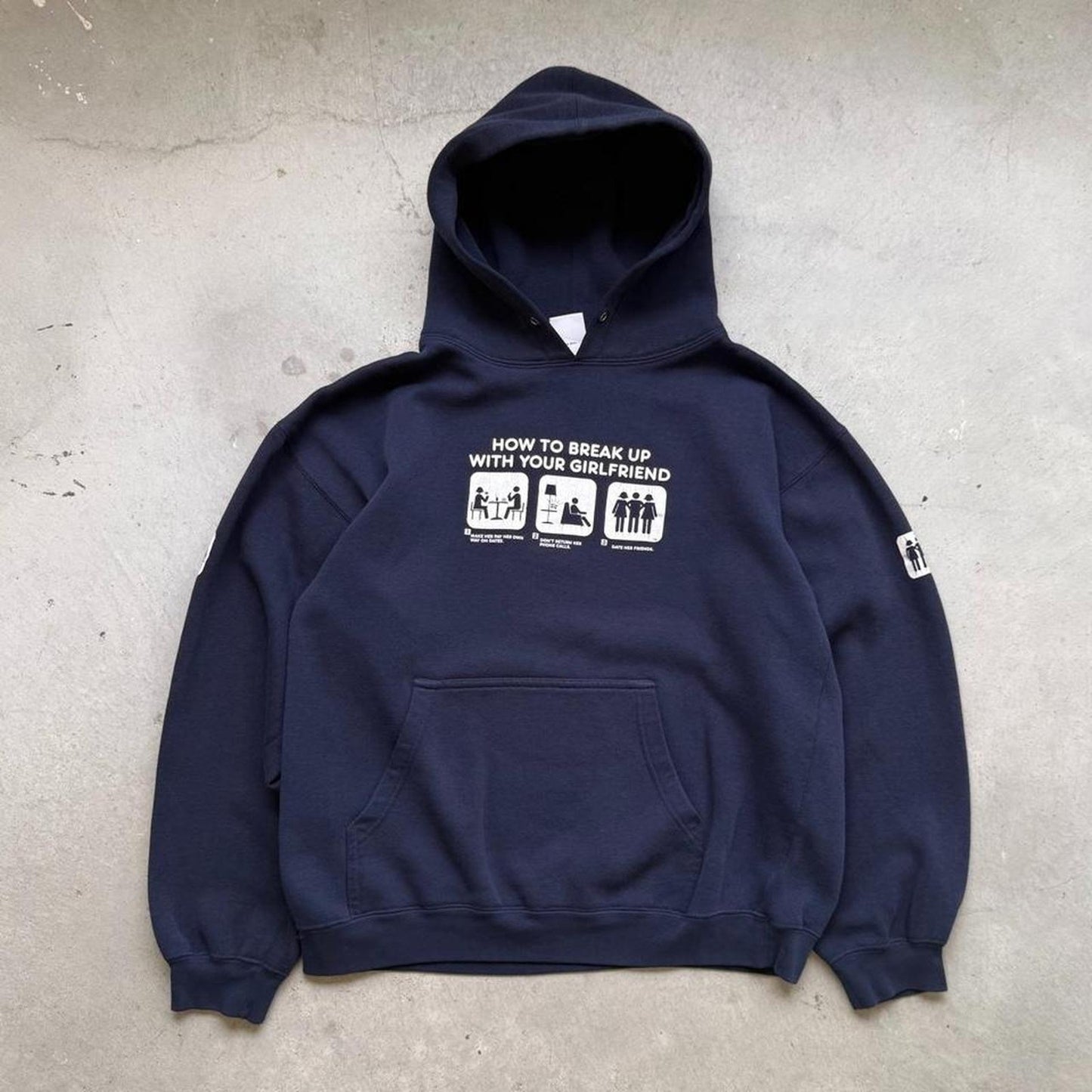 Vintage Y2K How to Break Up with Your Girlfriend Skated Hoodie - Large
