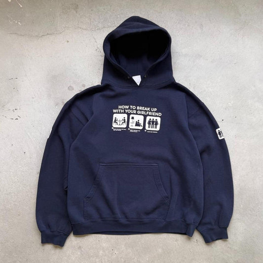 Vintage Y2K How to Break Up with Your Girlfriend Skated Hoodie - Large
