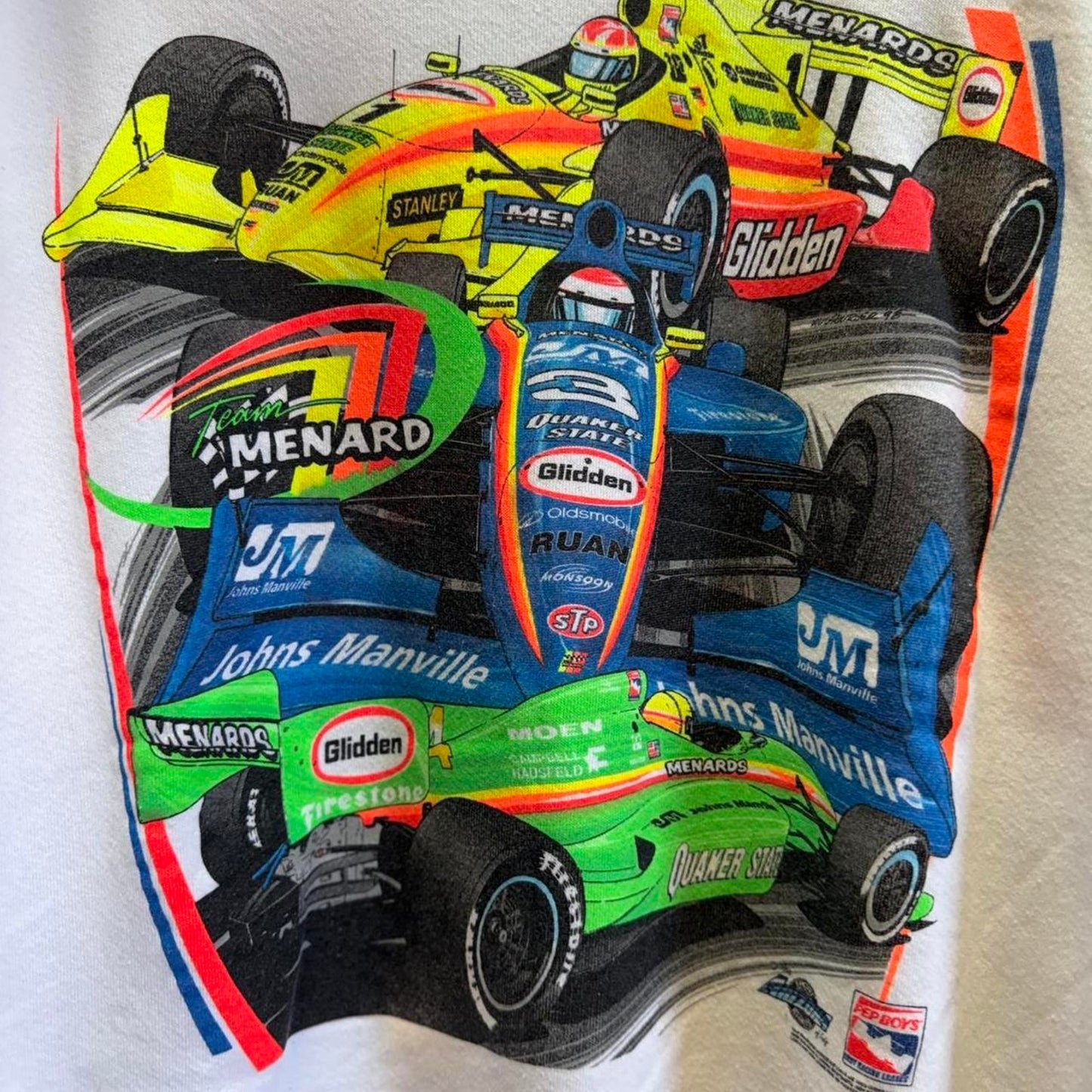 Vintage 90s Indy 509 Racing Racecar Crewneck - X-Large