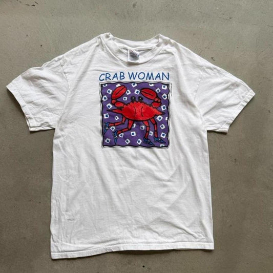 Vintage 90s Crab Woman Cartoon T-Shirt - Large