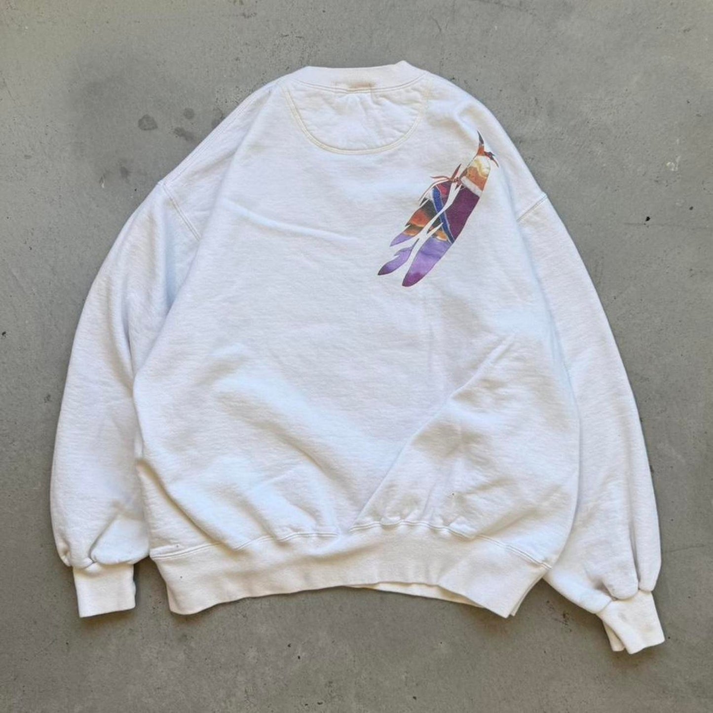 Vintage 90s Native American Folk Art Crewneck - Large