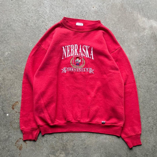 Vintage 90s Nebraska Cornhusker Herbie Embroidered Crewneck - Medium